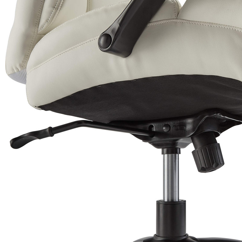 Big and Tall Desk Chair with Padded Armrest and Adjustable Seat - Supports up to 500lbs, Cream