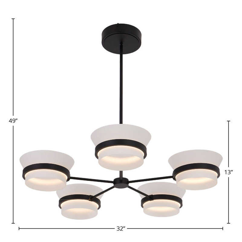 Lustre noir Anel 5 LT Kalco