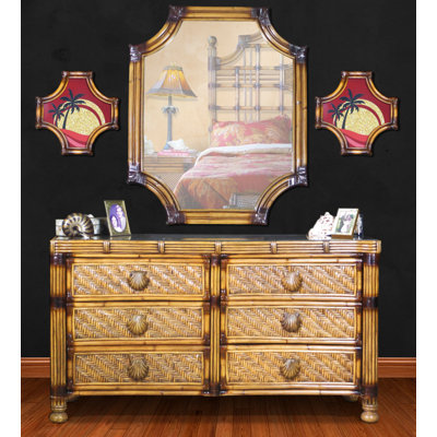 Commode double 6 tiroirs avec miroir Haralson