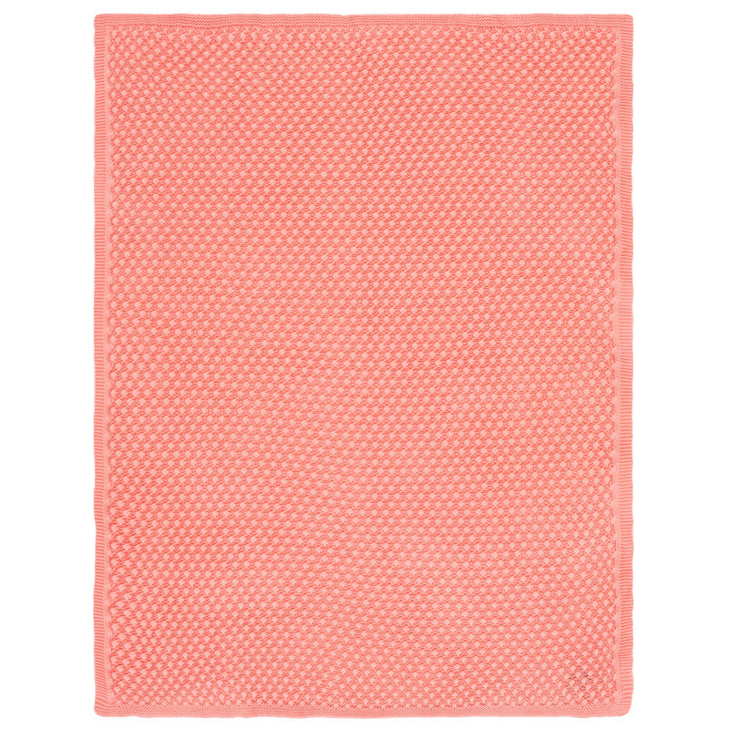 Coral Knitted Cotton Throw Blanket 60" x 50"