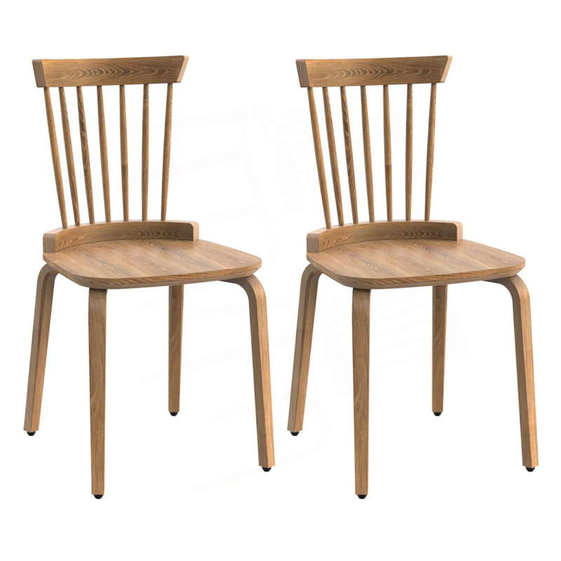 Ensemble de 2 chaises Windsor, Noyer