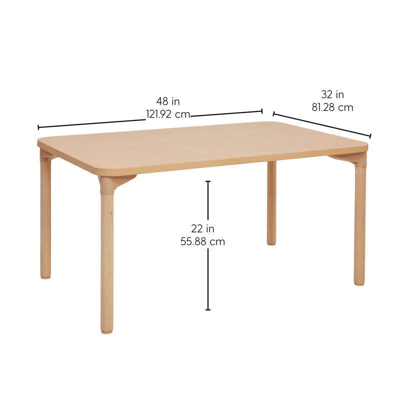 Laminate Rectangle 4 Students Activity Table, 22" H  x 48" L x 30" W