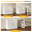 Table de coiffeuse extensible en L avec volet roulant