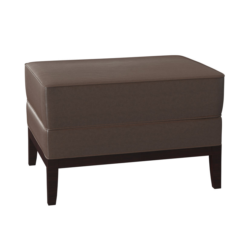 Eastside Upholstered Ottoman, Katy Dark Brown, Driftwood Finish