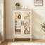 Vitrine avec portes en verre trempé, vitrine éclairée avec panneau arrière en miroir et tablettes réglables pour la maison ou le bureau (ampoule incluse) - Blanc-666160300