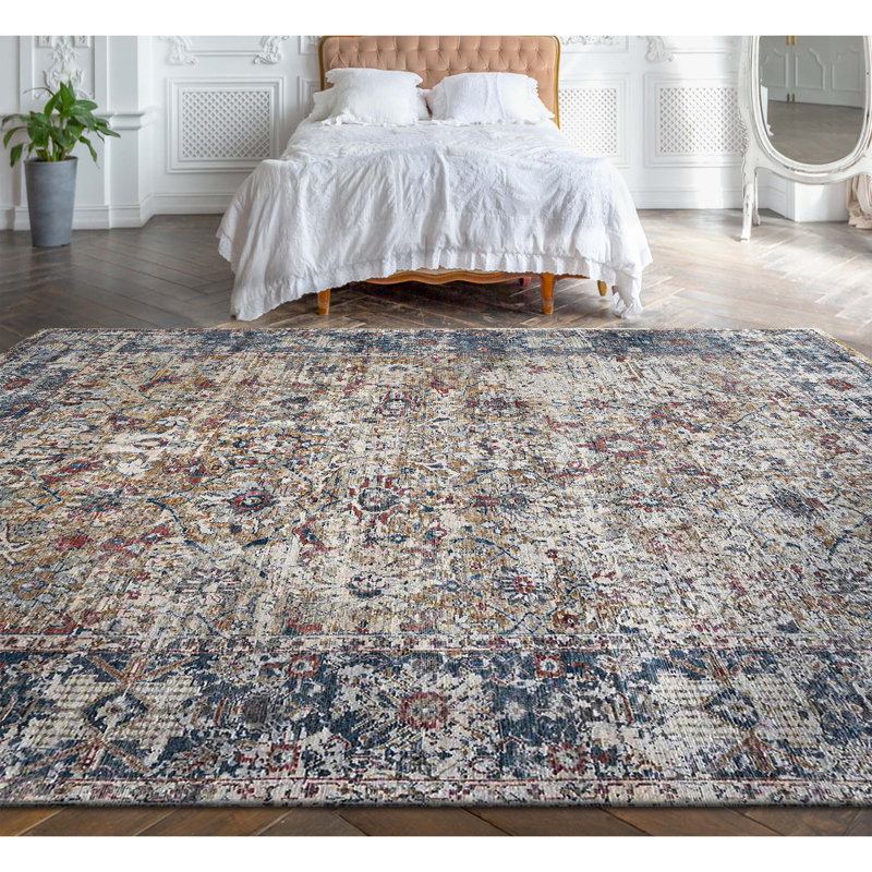 Tapis rectangulaire en laine noué à la main, Rectangulaire 8 pi x 10 pi