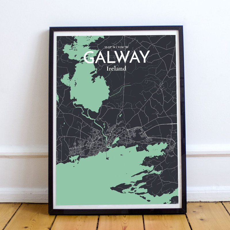 Galway City Map - No Frame Print, 43.2cm H x 27.9cm W x 0.13cm D