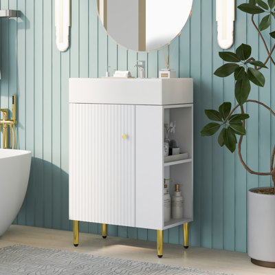 Meuble-lavabo 21,6 po avec lavabo en céramique