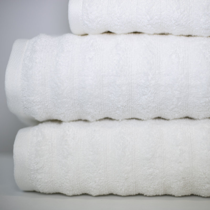 Modern Threads Spa Collection 6-Piece Ultra Soft Quick-Dry 550GSM 100% Combed Cotton Wavy Towel Set, White