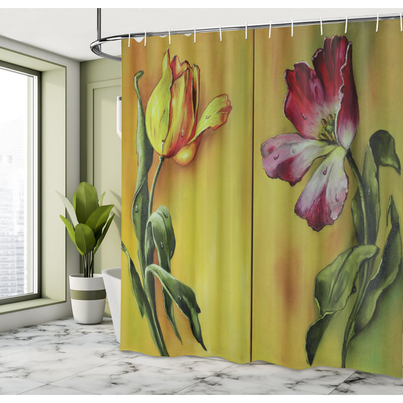 Shower Curtain with Hooks Included, 70"H x 69"W