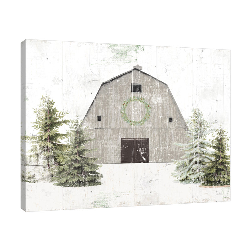 «Holiday Barn», toile tendue par Katie pertiet, H 32 po x l 40 po x P 1,5 po