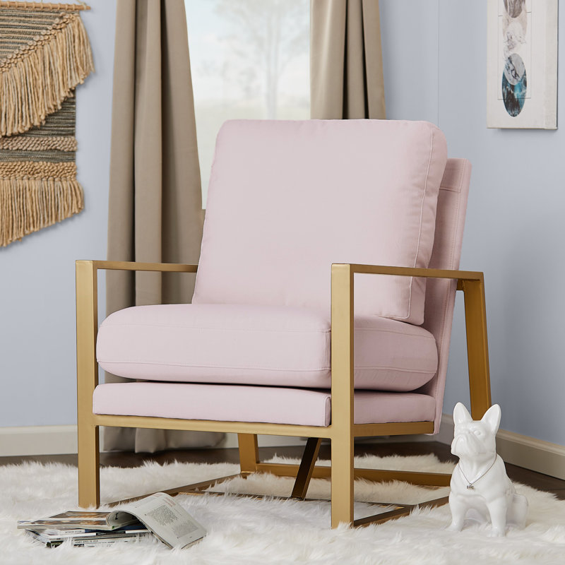 Adore Decor Hazel Accent Chair, Blush Pink
