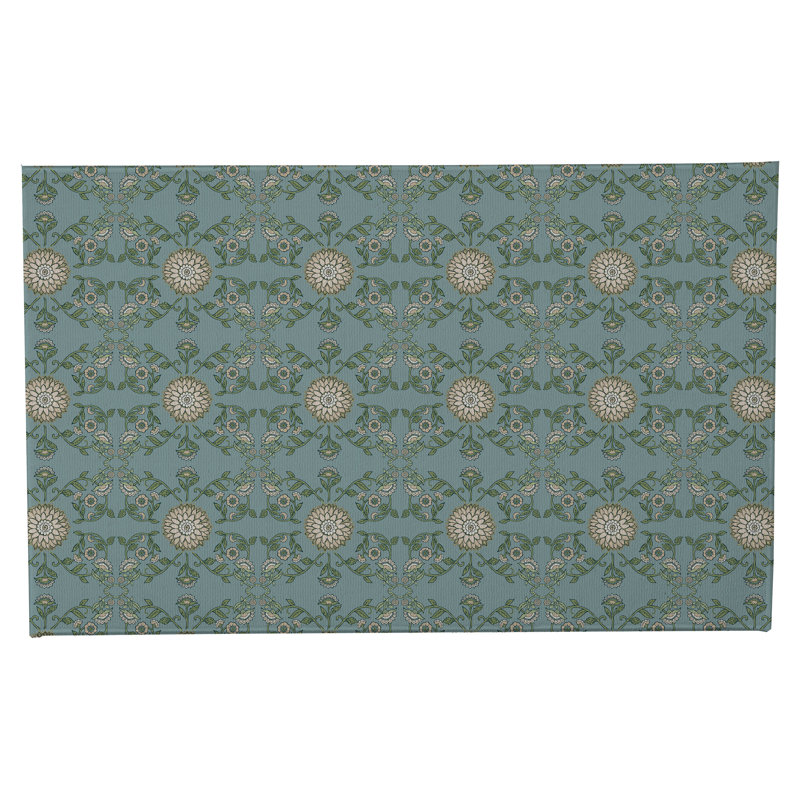 Paillasson décoratif Myah Aria, Blue, L 21 po x L 34 po