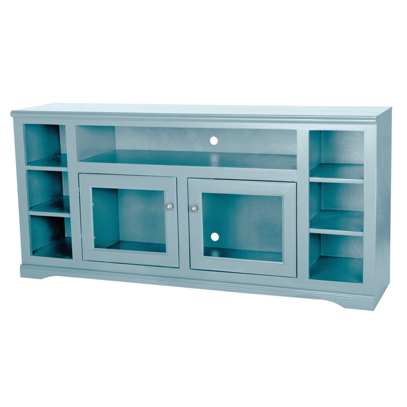 Meuble télé pour téléviseur de 75 po ou moins Wentzel, Aqua captivant