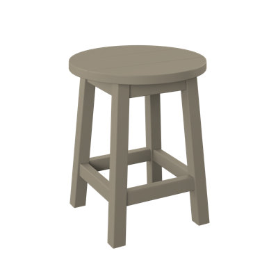 Tabouret de bar rond Polybird. Bois vieilli
