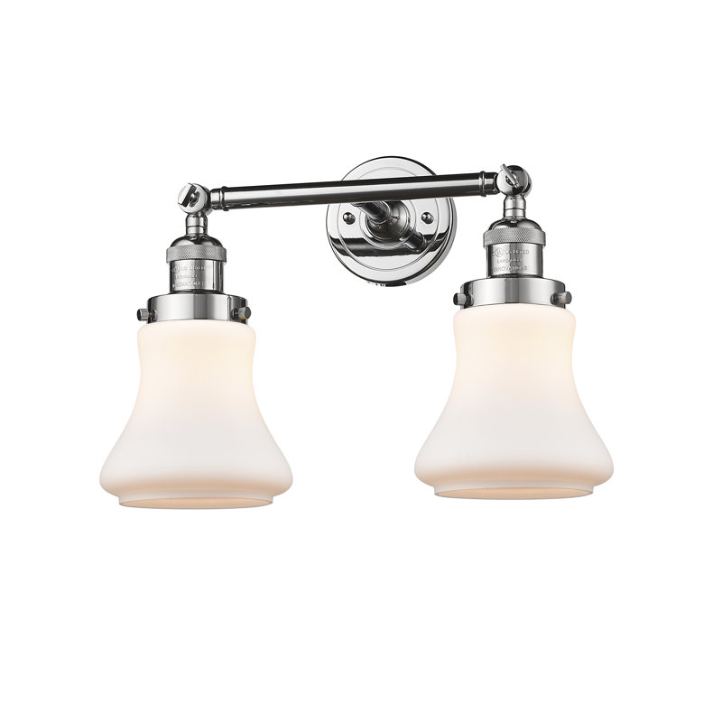 Edda 2 - Light Dimmable Vanity Light, 6 Watt Vinage LED Bulb, Polished Chrome, Matte White