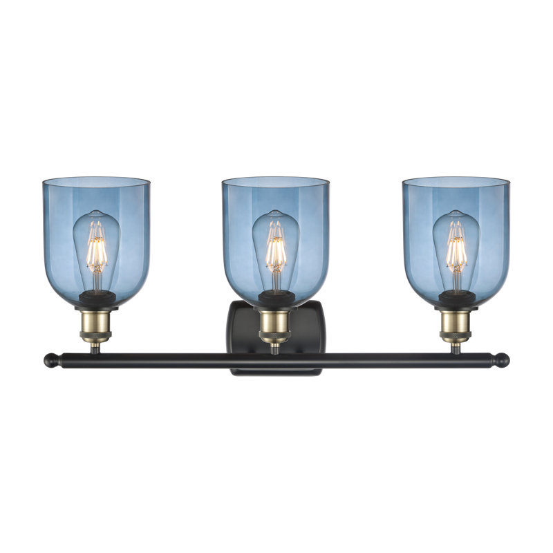 Anacaren 3 - Light Dimmable Vanity Light, Princess Blue, Black Antique Brass