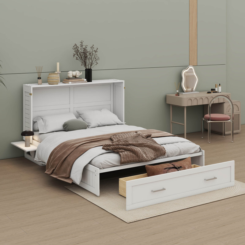 Grand lit escamotable mobile avec tiroir