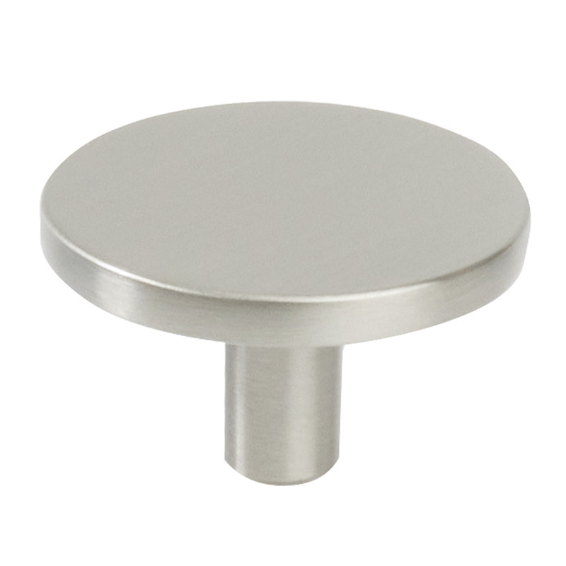 Emtek Arca Round Cabinet Knob 1.25", Satin Brass, Satin Nickel