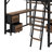 Loft Bed With Desk And LED, Metal Loft Bed With Storage Shelves, Wardrobe And Storage Drawers-1562092258