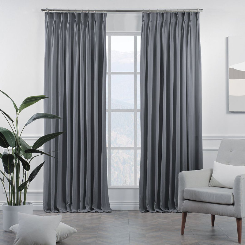 Pinch Pleated Room Darkening Extra Long & Extra Wide Decorative Curtain - Single Panel, 130cm Width x 295cm Drop