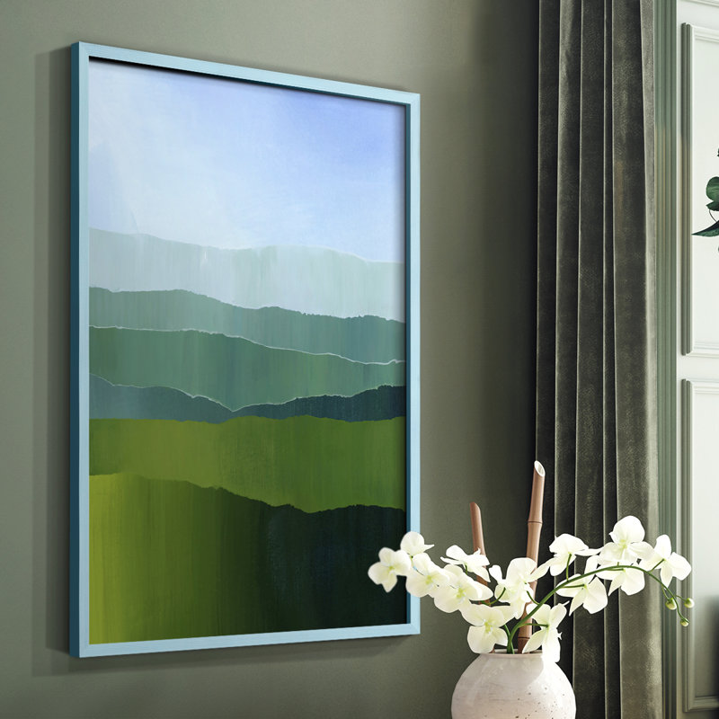 Impression encadrée Blue Ridge Fade II - bois massif, Cadre simple bleu, H 10 po x l 8 po