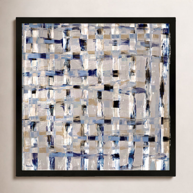 Weave Black by Marco Marella for Studio M - Framed Wall Art, 36" H x 36" W, Paper, Black
