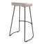 Tiva Handcrafted Backless Barstool, Mango Wood Saddle Seat-88117279-88117282