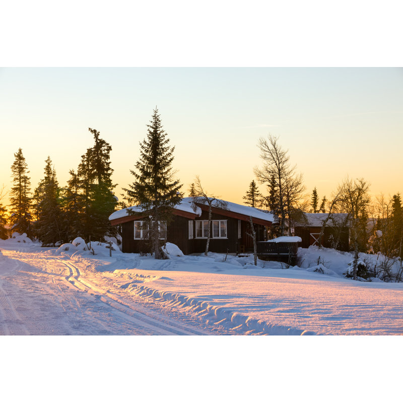 Mountain Cabin 1 Piece Wall Art on Canvas, 20cm H x 30cm W