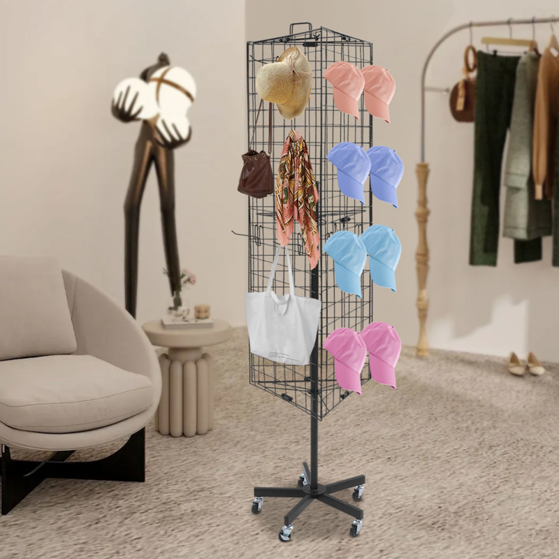 Floor Standing Gridwall Display Stand With Wheels
