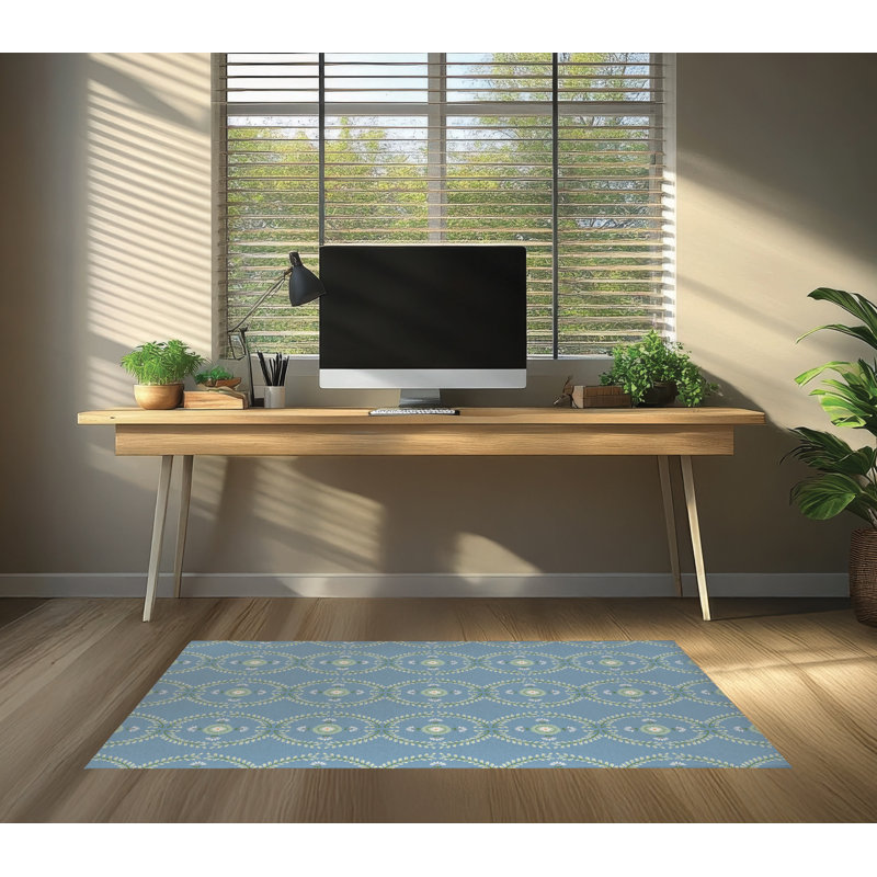 Tapis de bureau Bree, L 48 po x P 72 po, Bleu ciel