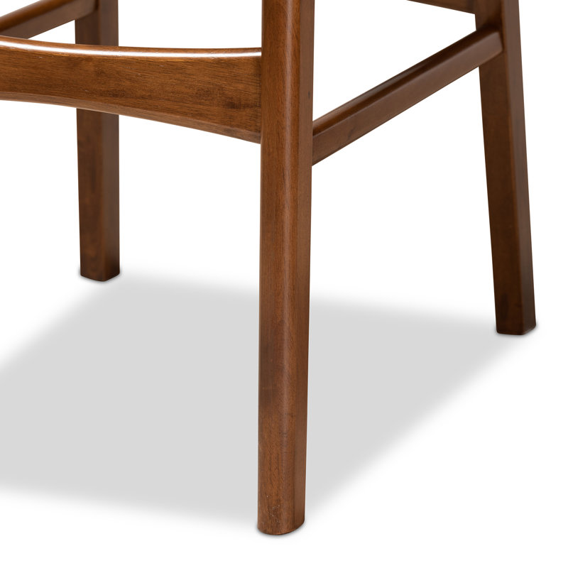 Upholstered Counter Stool with Solid Wood Frame, Grey
