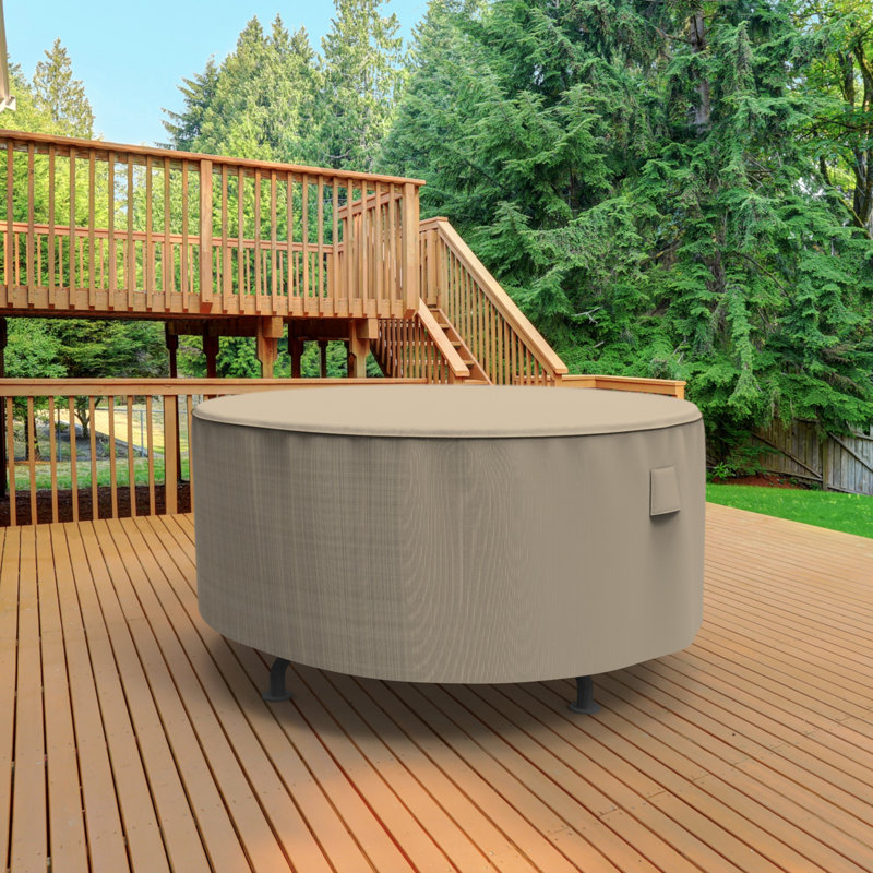 Tanner Outdoor Round Patio Table Cover, 28" H x 60" W x 60" D
