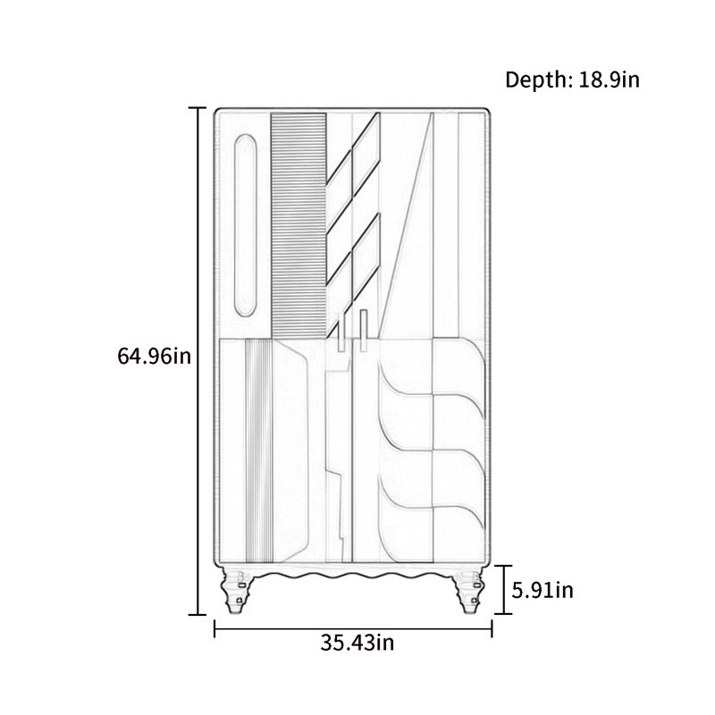 Garde-robe moderne pour chambre double, Multicolore / blanc ivoire