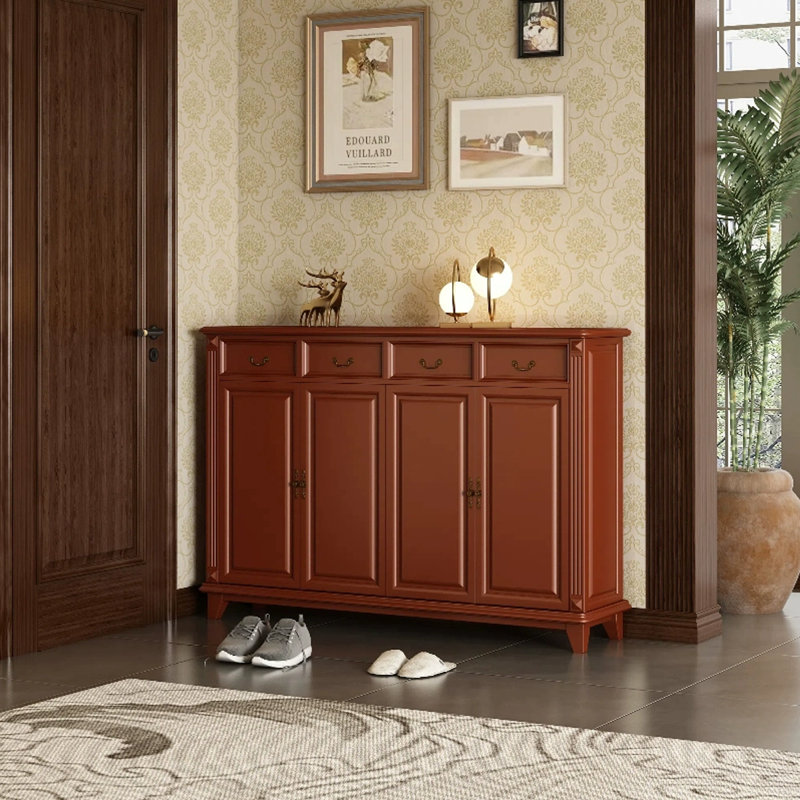 Banc de rangement en bois massif Cherry, H 41,34 po x l 61,02 po x P 15,75 po, Cerisier