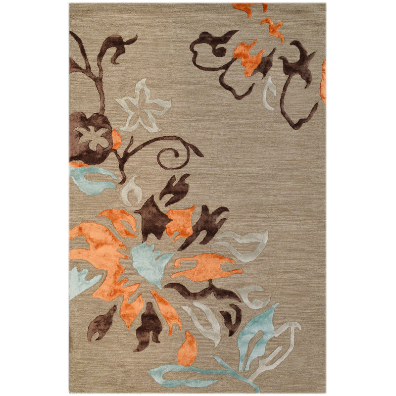 Flowers Floral Hand Woven Area Rug, Rectangle 153 x 244cm