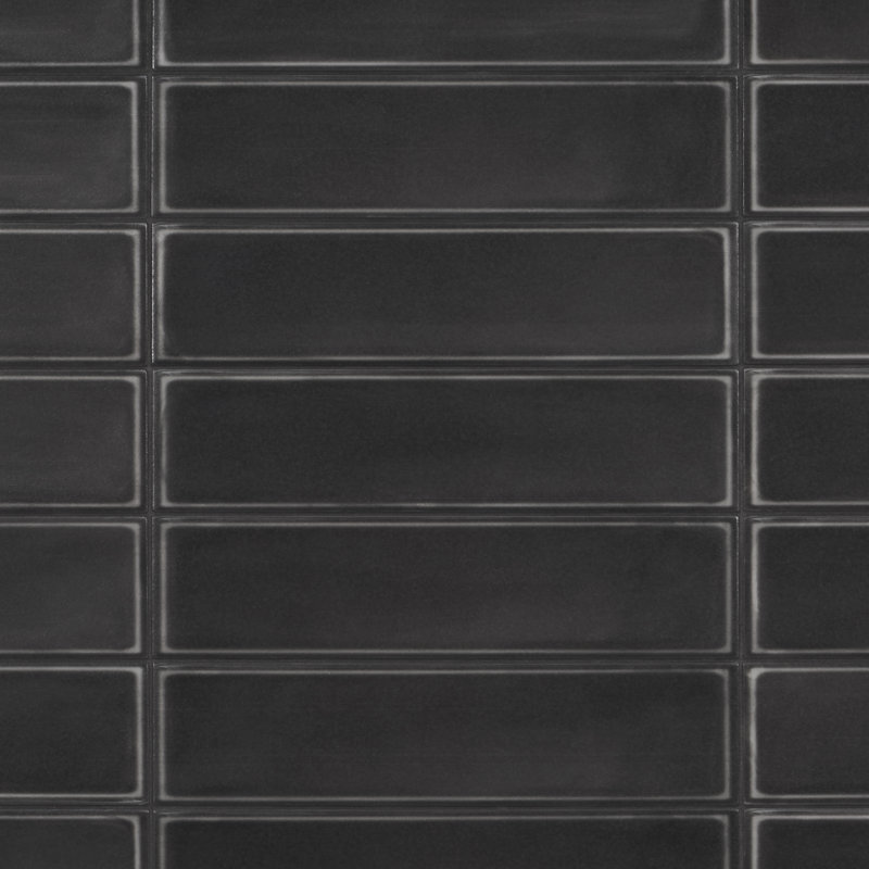 Stacy Garcia Olimar 3.93 in. x 15.74 in. Matte Porcelain Wall Tile (7.74 Sq. Ft. / Case), Nero