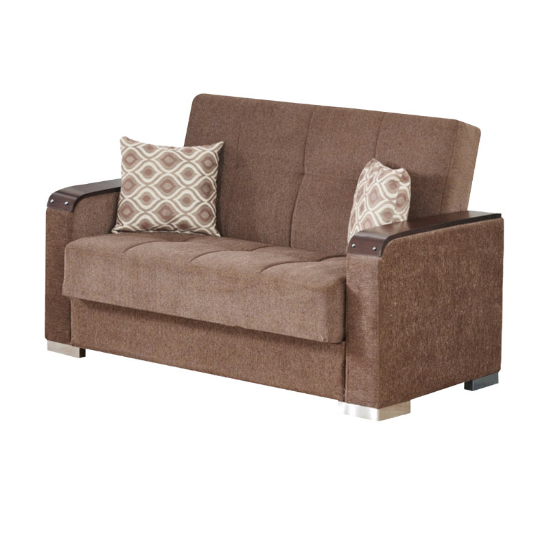 Causeuse en chenille 2 places, Chenille brun clair