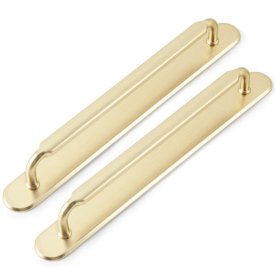 Goo-Ki Zinc Alloy Cabinet Pull With Detachable Backplate Model G028, Champagne Bronze & Antique Brass
