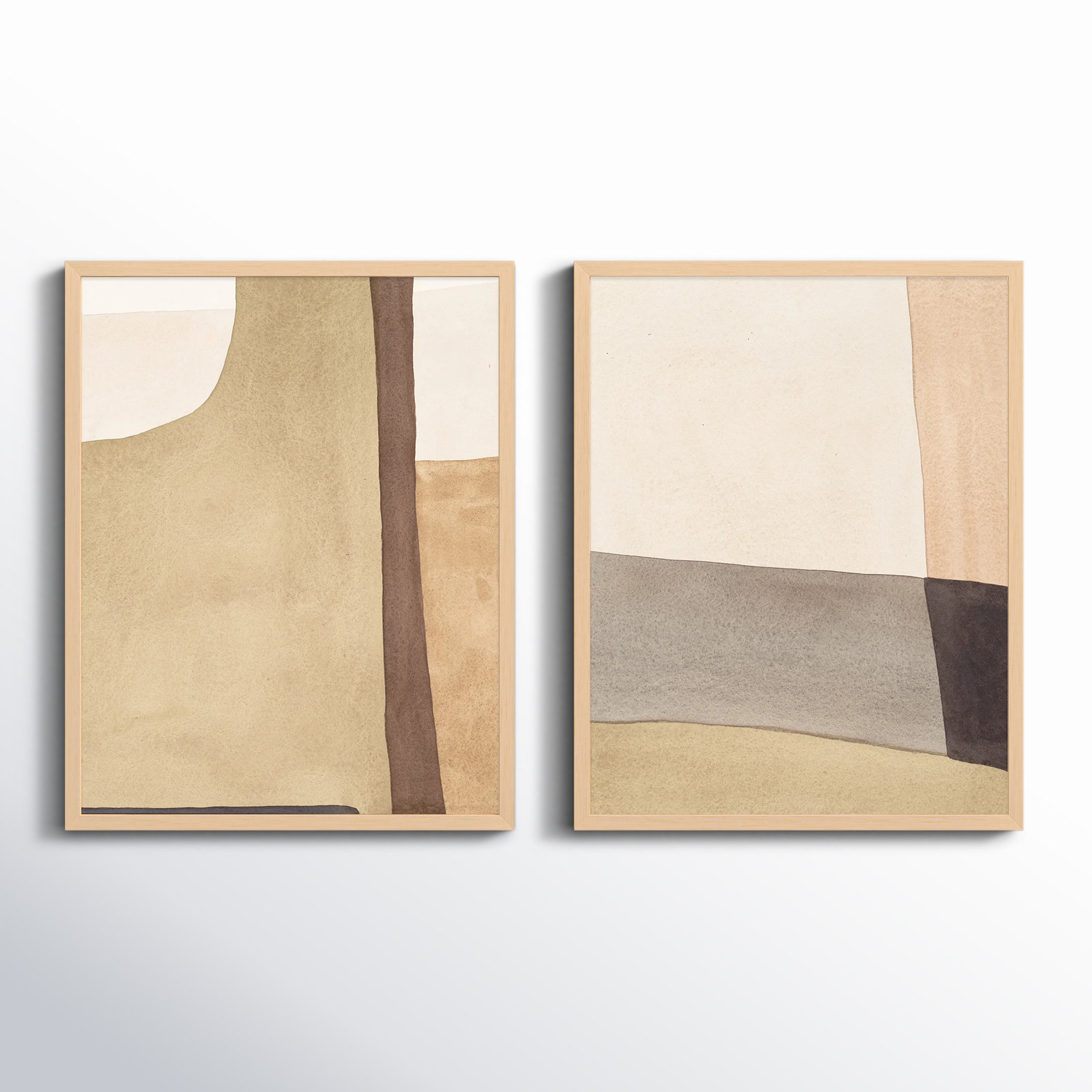 Overlapping By 2 by Julia Balfour, Brown Framed, 38" H x 30" W x 1.25" D