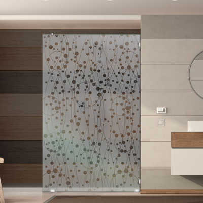 Panneau de douche en verre trempé moderne de 43-1 / 2 po x H 75 po avec surface givrée facile d'entretien