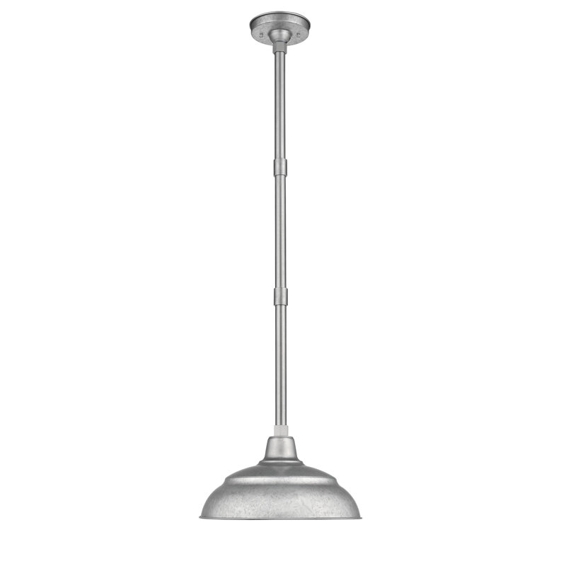 Luminaire suspendu en forme de dôme à 1 lumière Camila Warehouse, Noir satiné, H 8,25 po x l 14 po x P 14 po