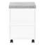 Classeur, mobile à roulettes, tiroirs de rangement, support pour imprimante, bureau, travail, stratifié de ciment blanc et gris, contemporain, moderne-120691122