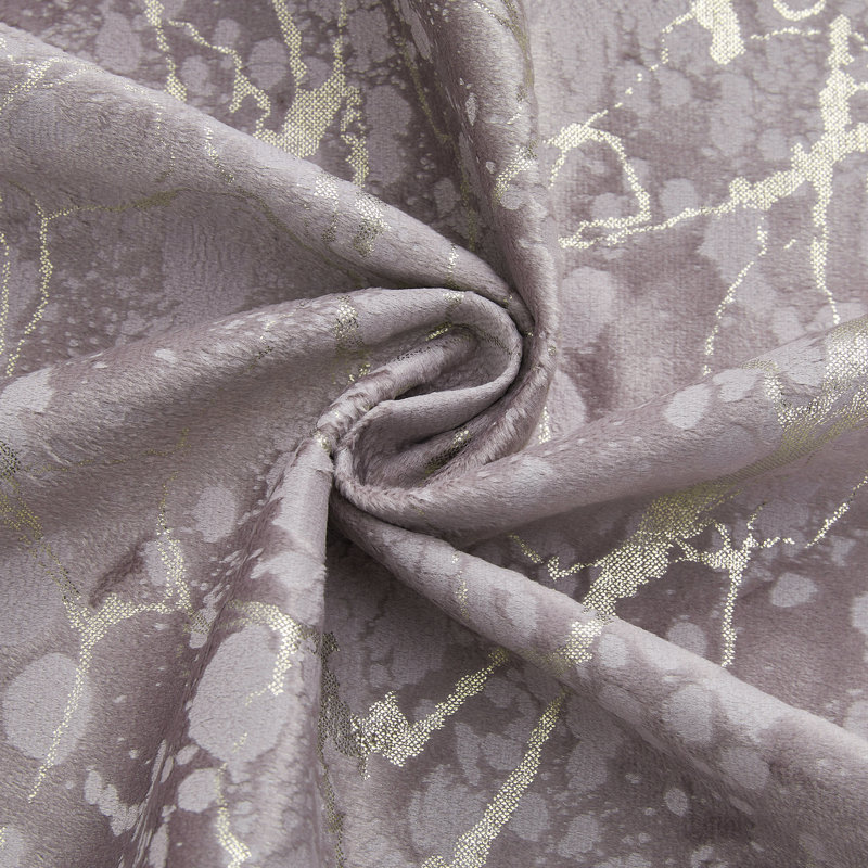 Deavion Velvet Curtains Metal Grommets Room Darkening with Gold Foil Print 2 Panel Set, 40" W x 108" L, Purple Pink