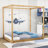 Wooden Canopy Platform Bed with Slats Support-912670371-912670369