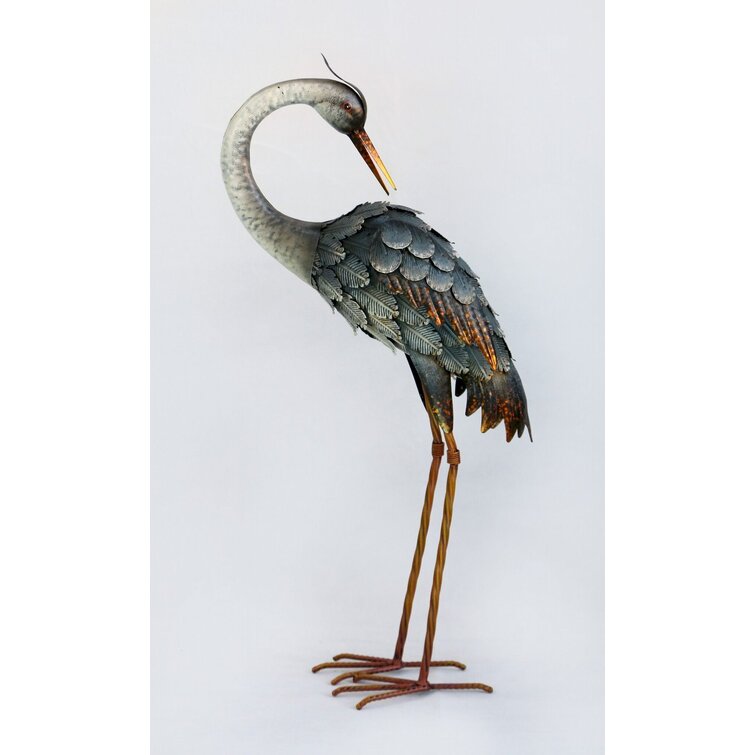 Rosecliff Heights Wheaton Bird Animals Metal Garden Statue | Wayfair