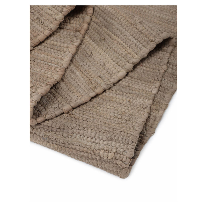 Chindi Uni Solid Colour Hand Crafted Hand Braided Taupe Area Rug, Rectangle 140 x 200cm