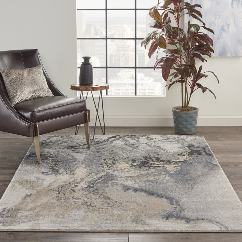 Roreti Abstract Indoor Rug, Rectangle 5'3" x 7'3"