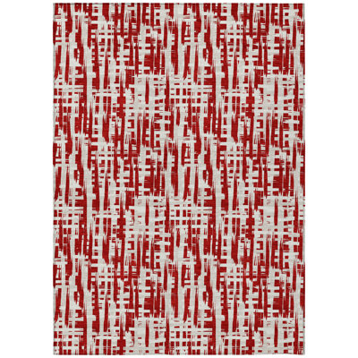 Ayani Red Washable Indoor-Outdoor Rug - 