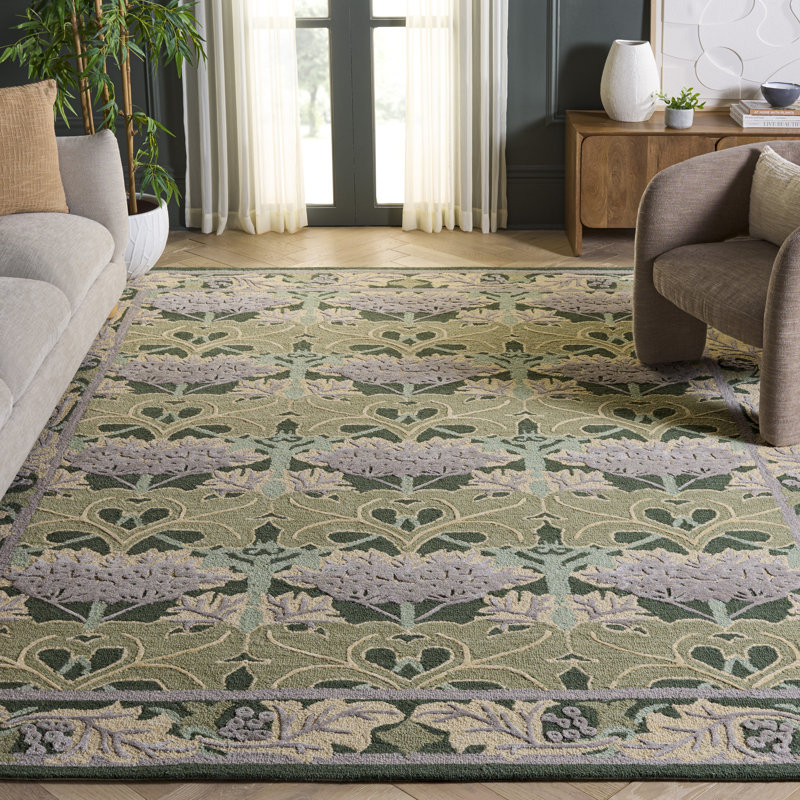 Tapis d'intérieur géométrique en laine, coton et viscose Earthly Treasures, Rectangle 6 pi x 9 pi